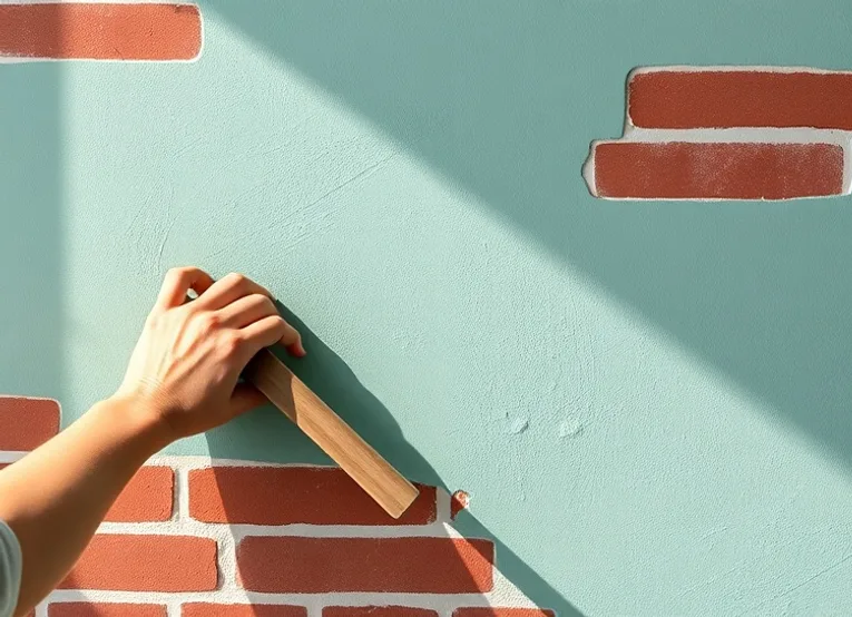 Application d'un enduit décoratif à la lisseuse sur un mur